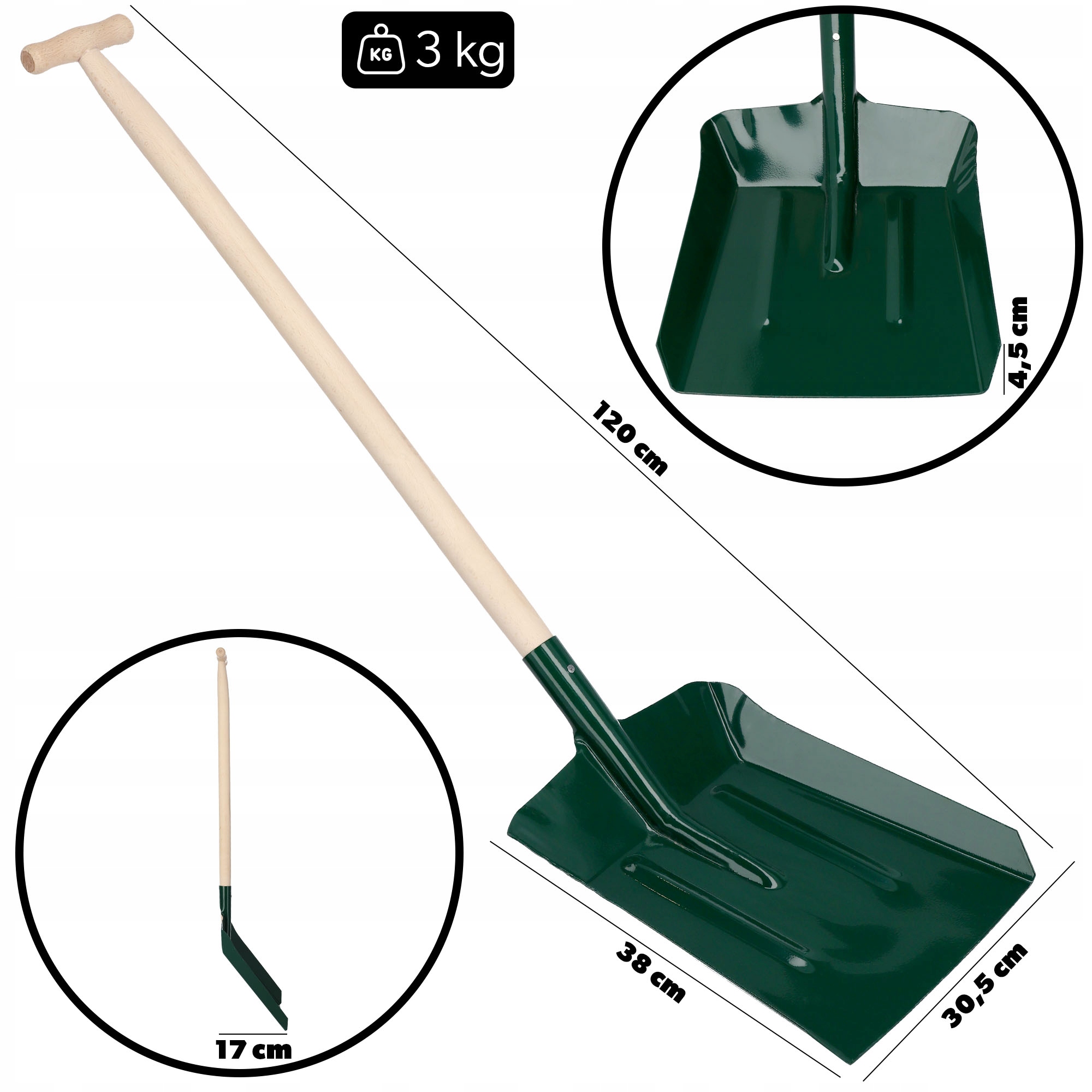 ŁOPATA DO POPIOŁU WĘGLA PIECA MIAŁU PIASKU 120 cm EAN (GTIN) 5903699410370