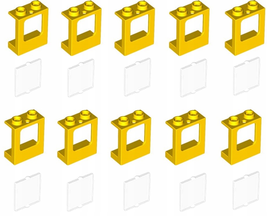 

Lego Okno z szybą 1x2x2 żółty 60032 60601 -10szt