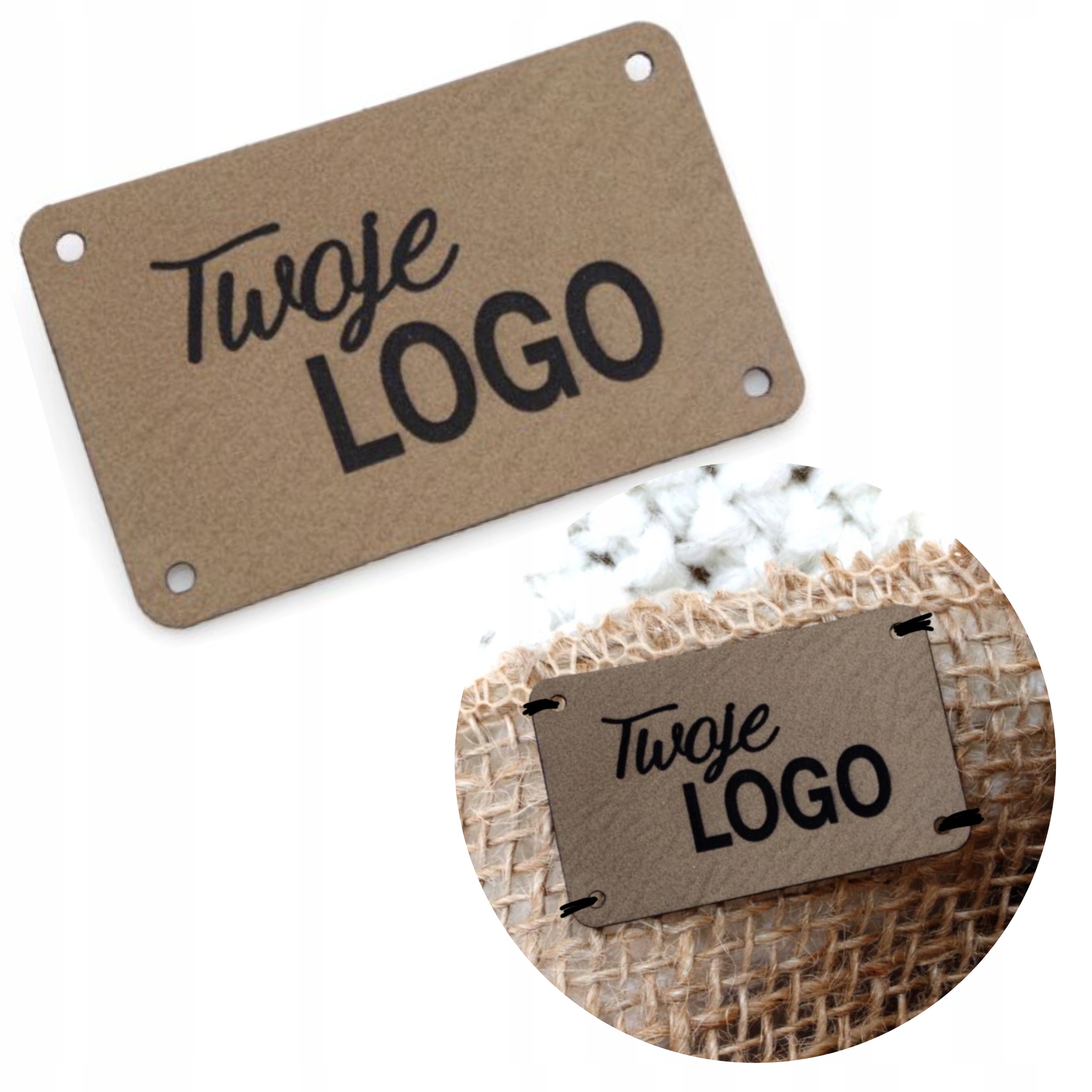 Etikety z ekokůže 2,5x4cm s vaším logem/texturou 100ks barva na výběr