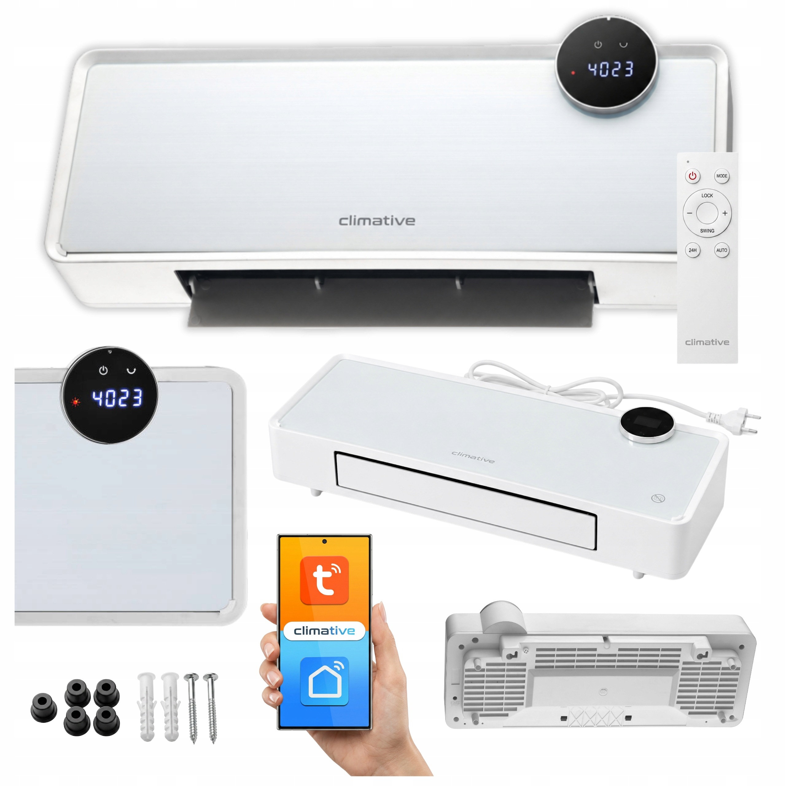 Vzduchová clona Elektrický Radiátor Climative GlassAir 2000W WiFi Pilot