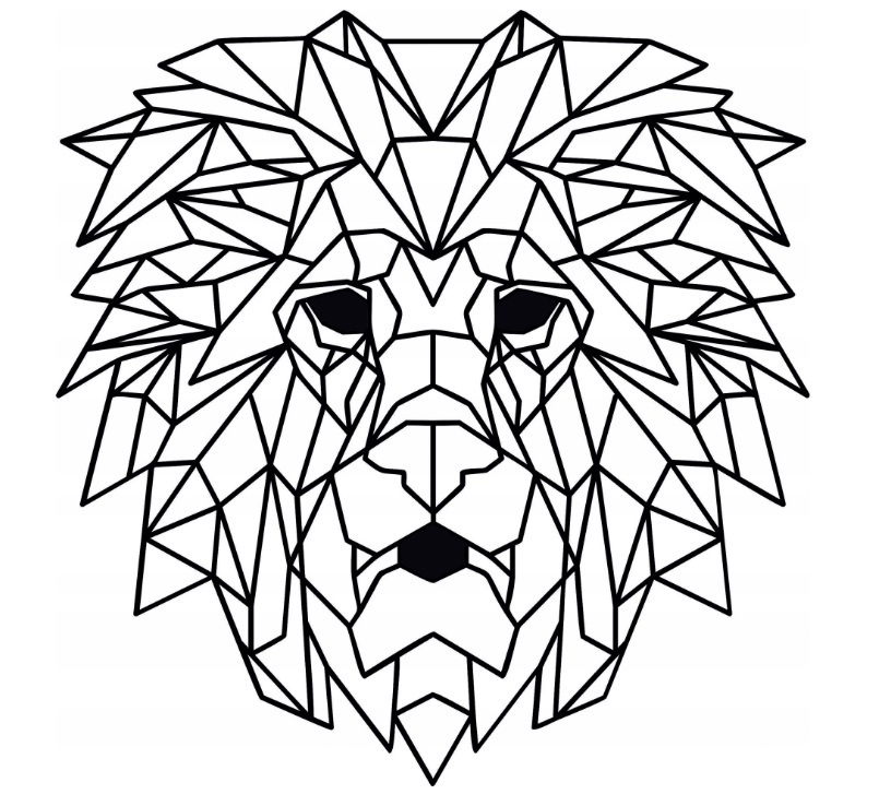 Geometrická 3D nástěnná dekorace Lev 50 cm