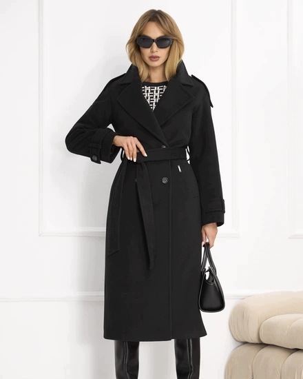 Zartex dámský kabát klasický dvouřadý Lenox Černý AW26 vel. L