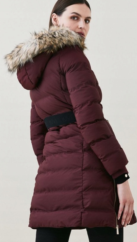 Karen Millen Bordowa Kurtka Pikowana Casual 38 Yłb