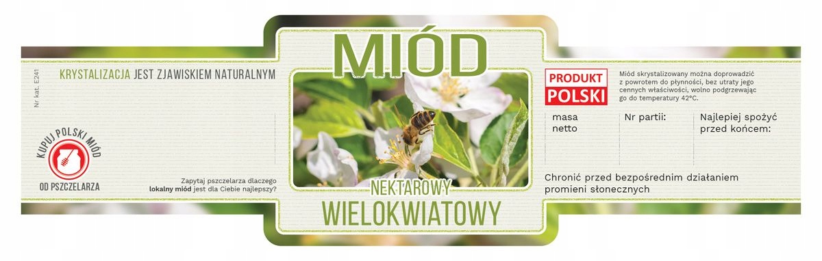 

Etykiety na miód wielokwiatowy (100szt) E241