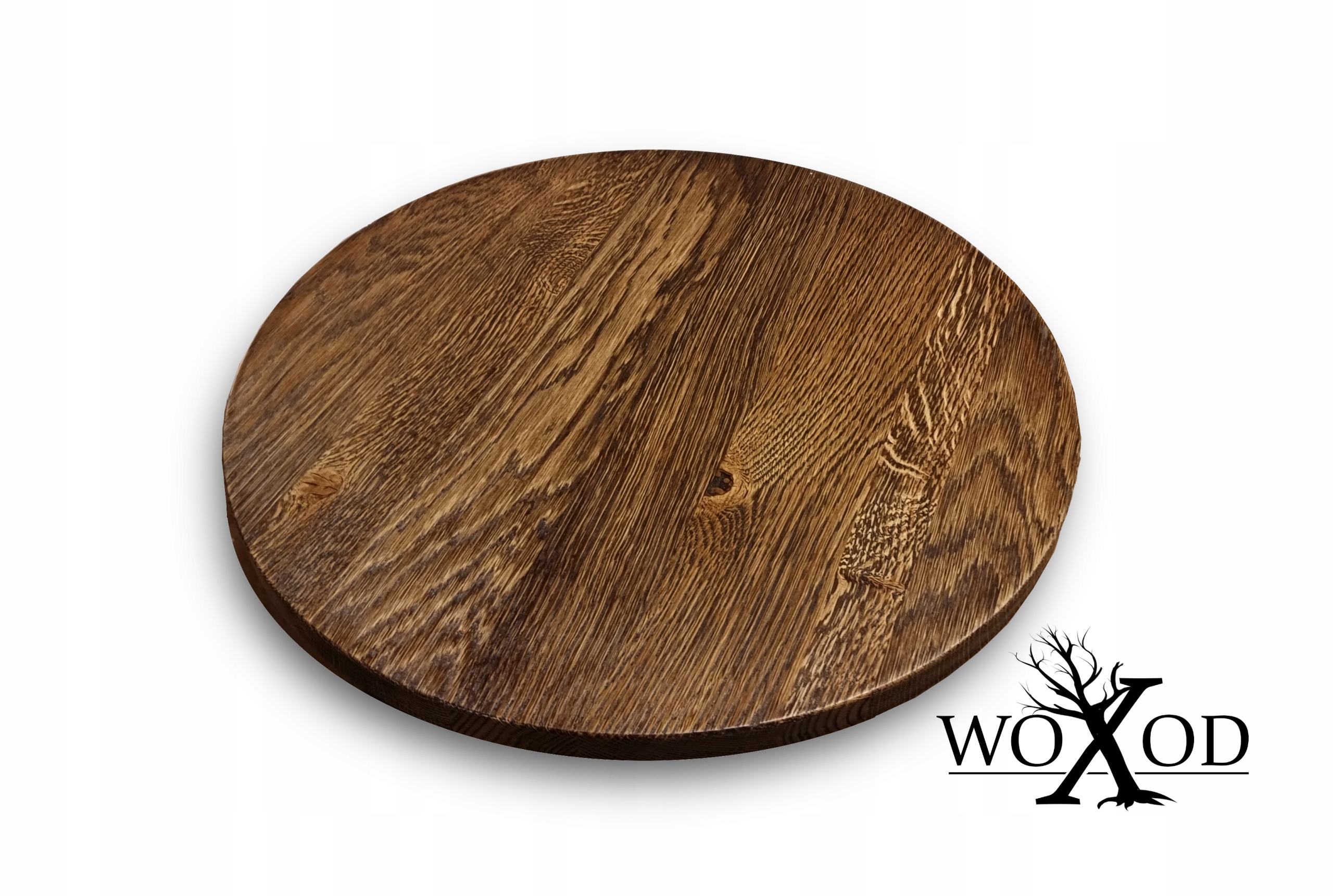 BLAT OKRĄGŁY STARY DĄB LITY STÓŁ STOLIK fi 50