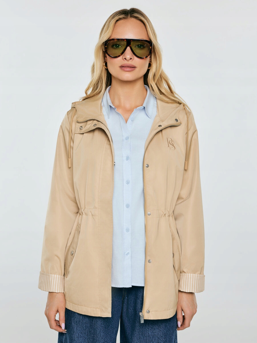 Big Star Dámská nepromokavá bunda s kapucí béžová Lisa 801 XXL