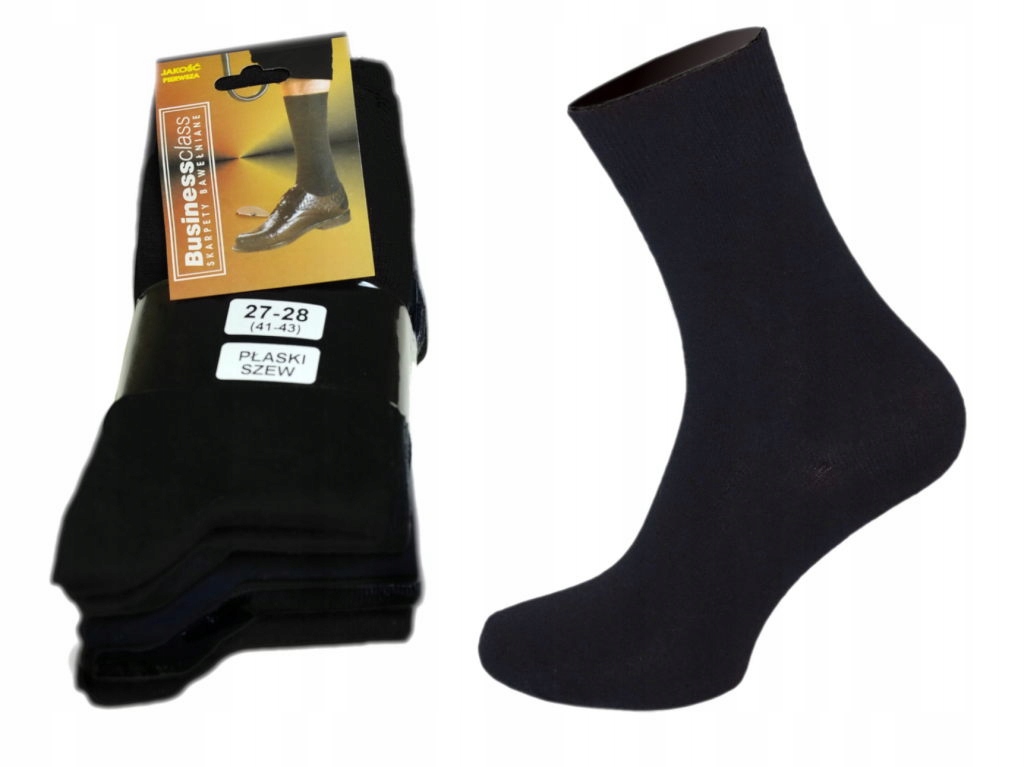 

5 Par Eleganckie skarpety garniturowe czarne 41-43