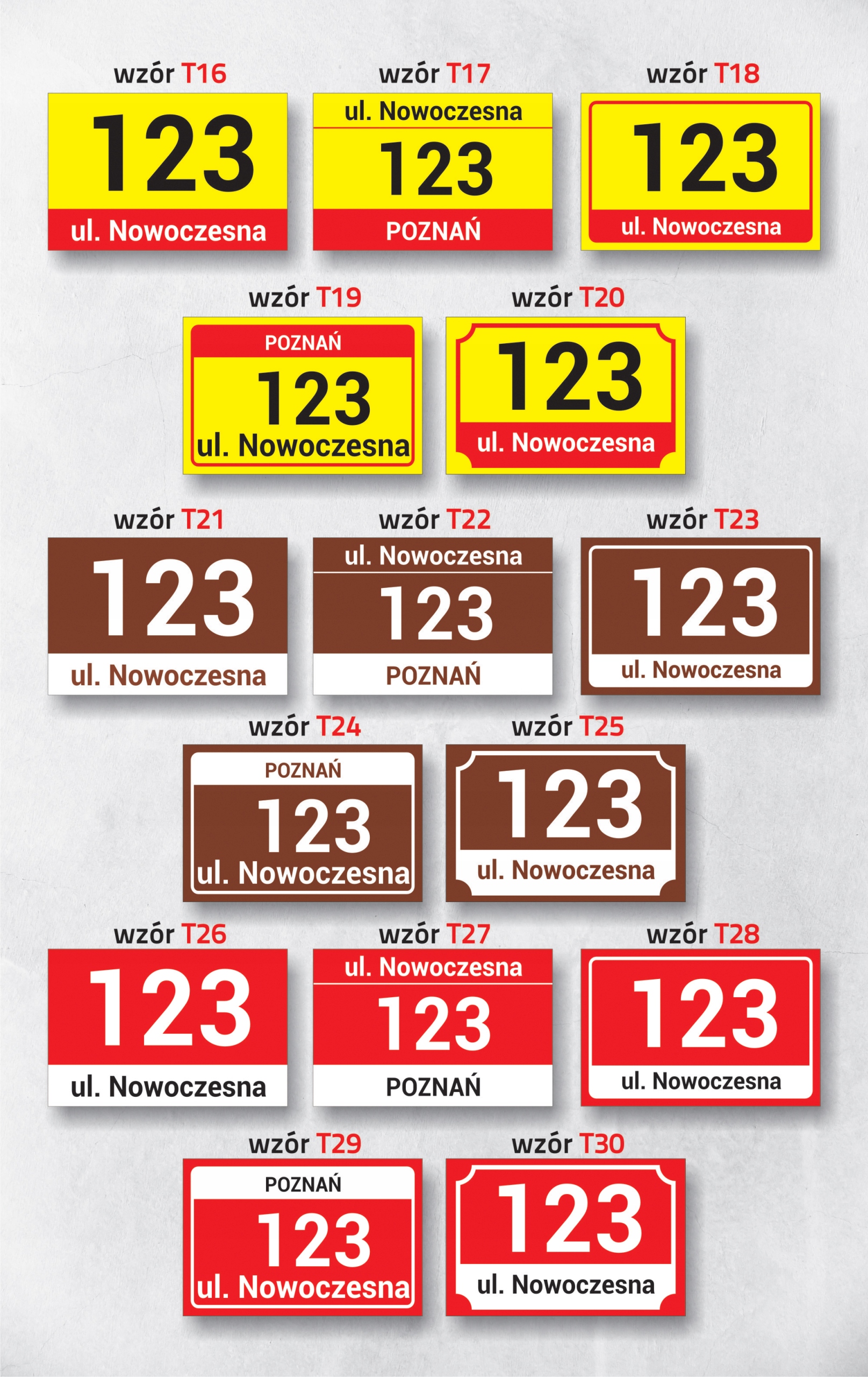 tabliczka tablica adresowa numer domu 32x21 PCV5mm Wysokość produktu 21 cm