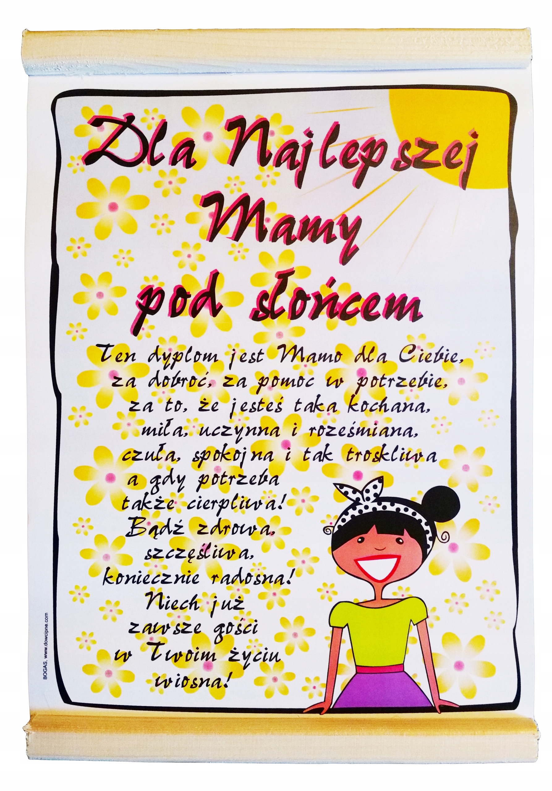 

Dyplom z Wierszykiem, dla Mamy, Teściowej