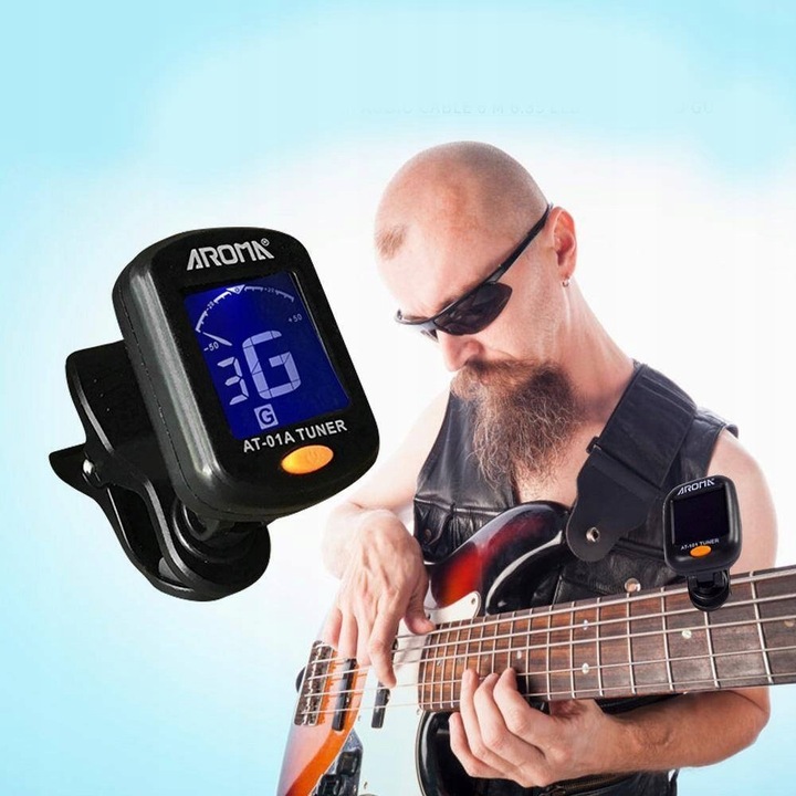 STROIK TUNER GITAROWY DO GITARY SKRZYPIEC UKULELE BASU-Najlepszy prezent Kolor czerń