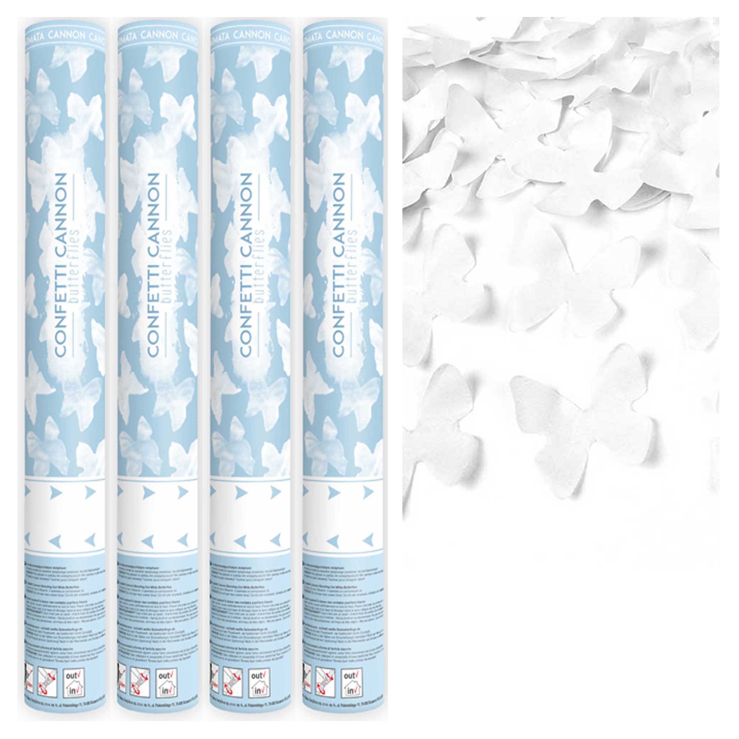 ZESTAW 4 szt TUB MOTYLKI BIAŁE ŚLUB WESELE KOMUNIA