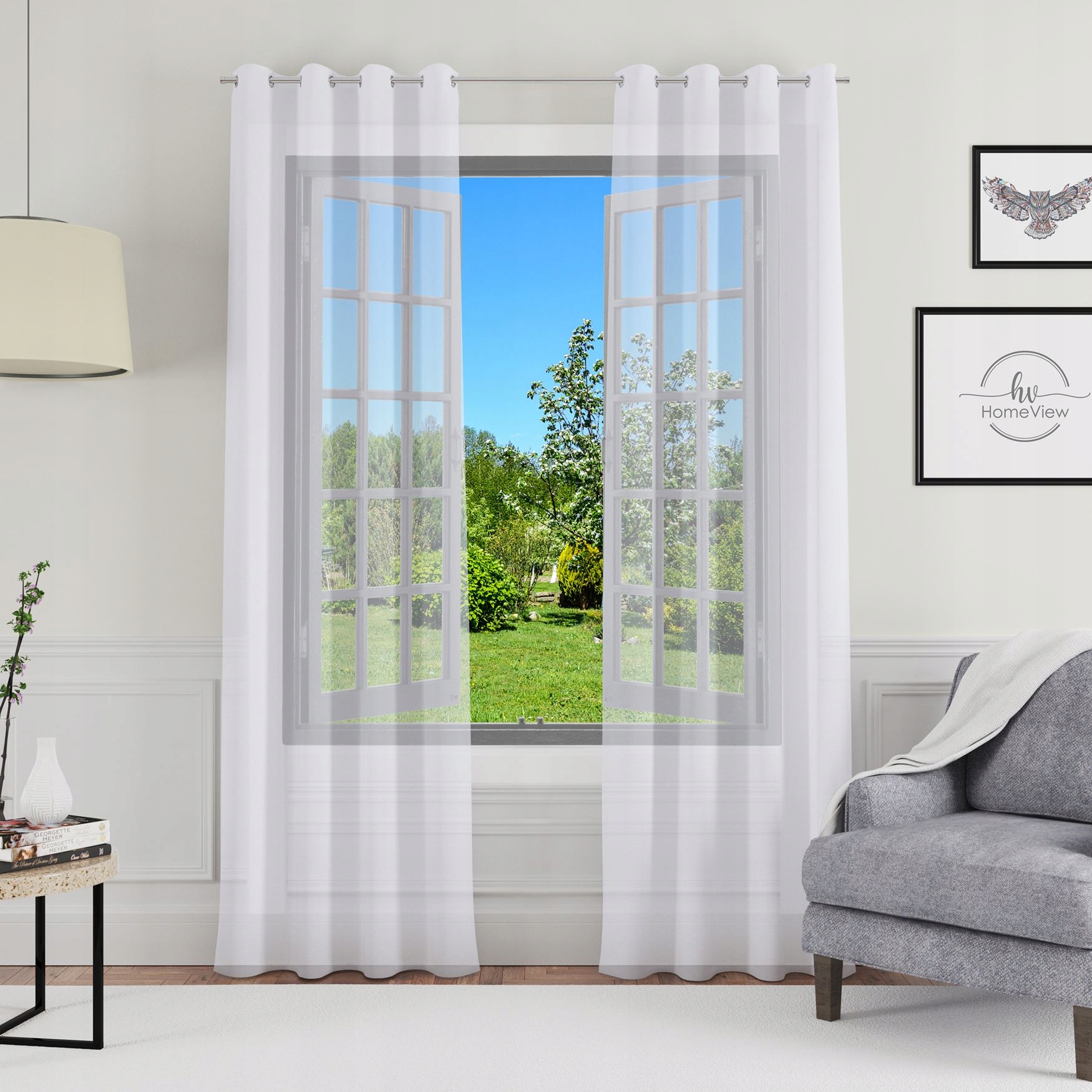 FIRANA GOTOWA WOAL BIAŁA 140X230 CM ZASŁONA PRZELOTKI FIRANY NA PRZELOTKACH Stan opakowania oryginalne