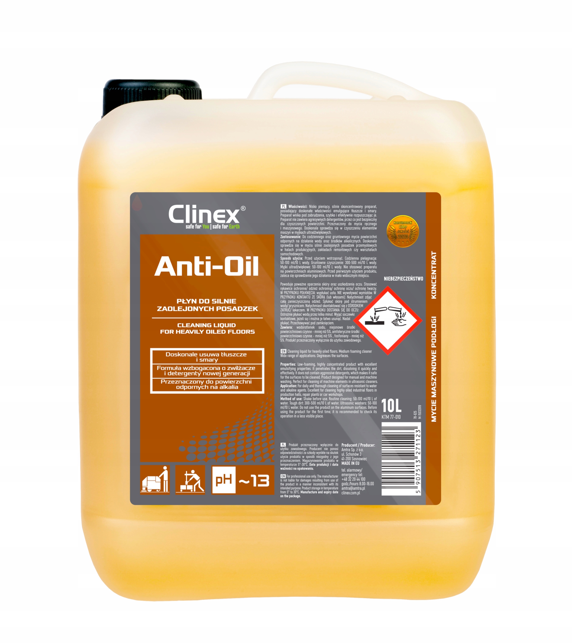 

Płyn do tłustych plam Clinex Anti-Oil 10l