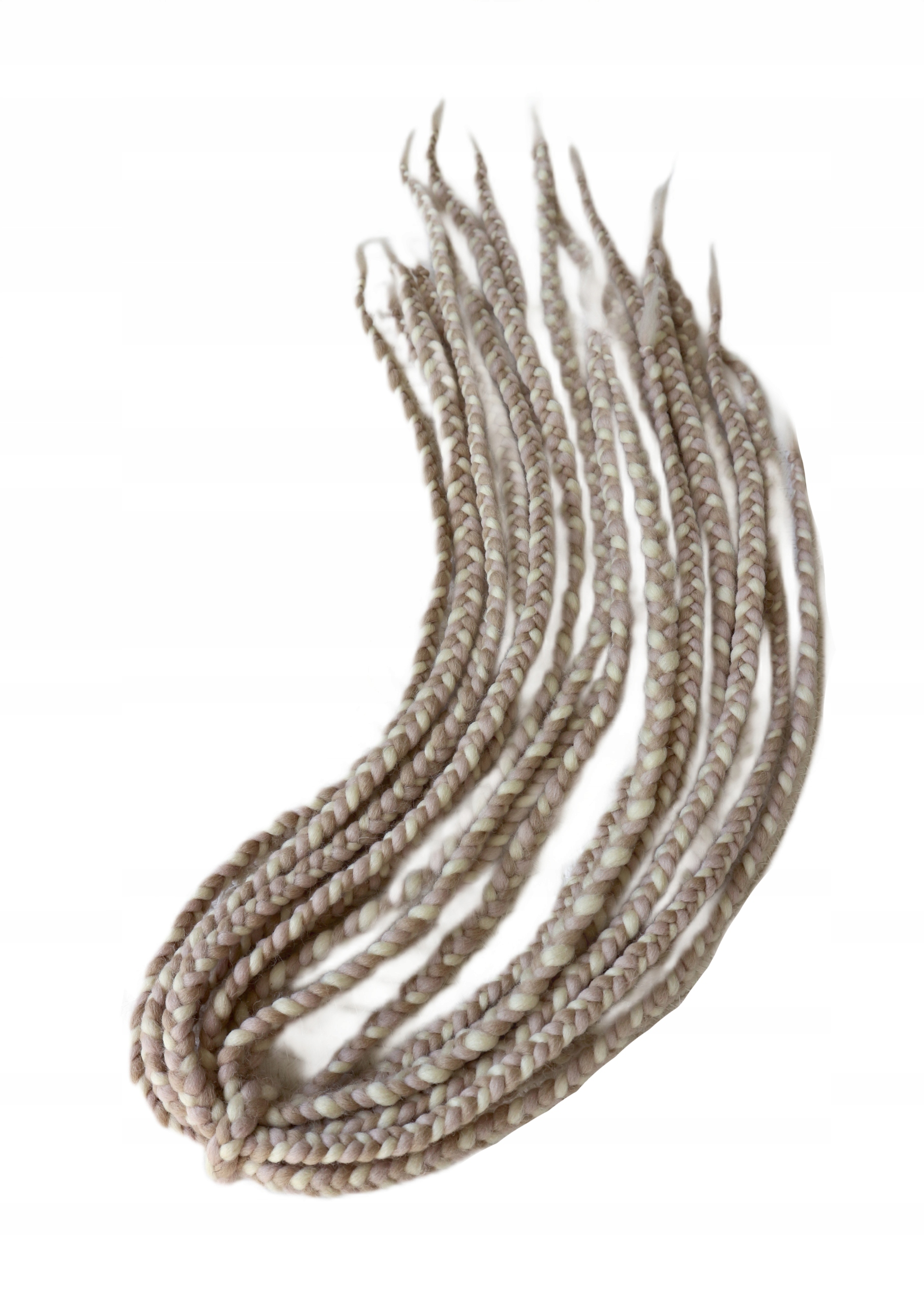 Opakovaně Použitelné vlněné copánky, béžová blond barva, Lněný Cop, 10 kusů