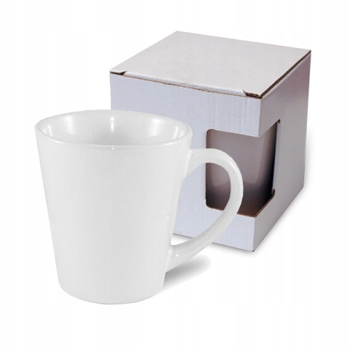 

Mały, biały kubek Latte Js Coating do sublimacji