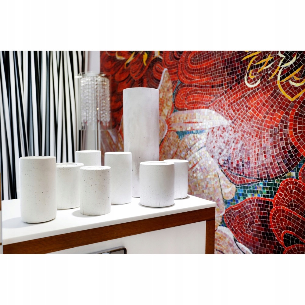 ŚWIECZNIK Z BETONU ARCHITEKTONICZNEGO - walec 15x8 Materiał inny