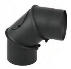 Nastavitelné ocelové koleno černé 150/90 90° fi 150 revizní čištění