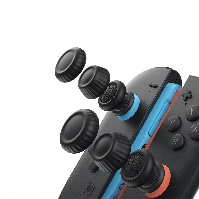 Nakładki Gumki 6w1 Czarne Jsaux Na Joy Con Do Nintendo Switch 2 Zestaw