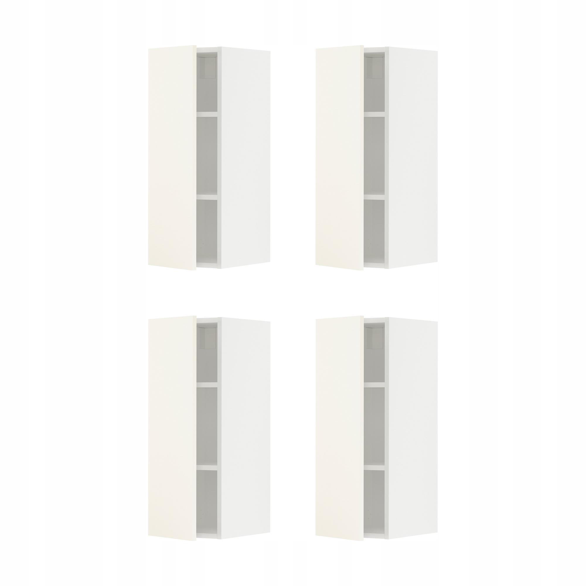 4 szt. Szafka ścienna z półkami, biały, 30x80 cm, nowoczesny design