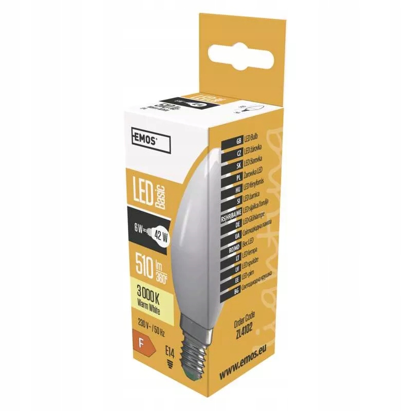 

Żarówka Led candle 6W E14 ciepła biel