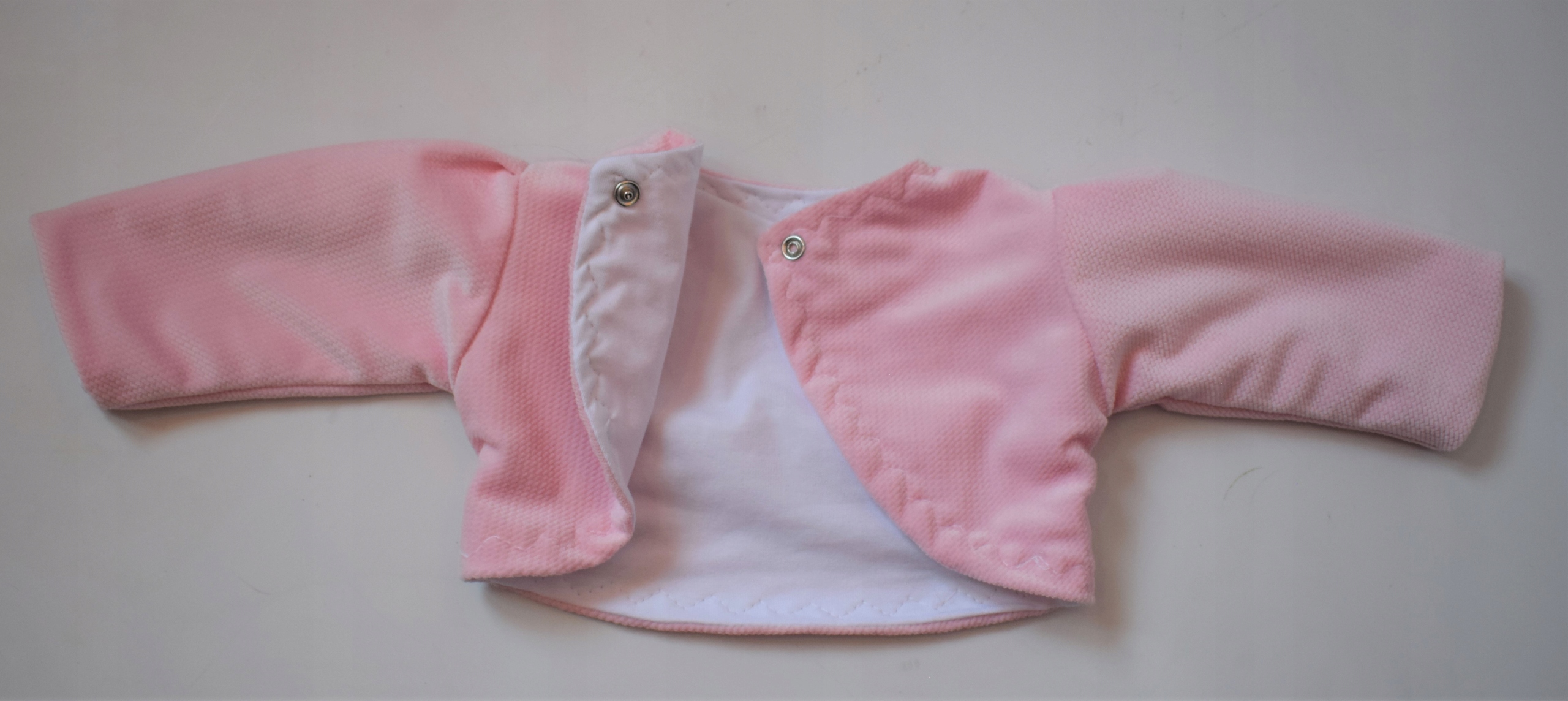 ŚLICZNE Bolerko Białe Różowe do CHRZTU 74/80 Rodzaj sweterek