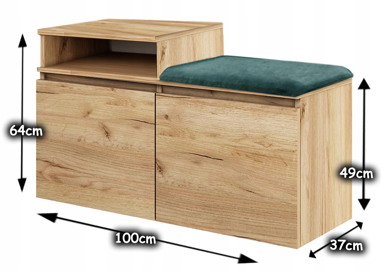 ZESTAW SZAFKA NA BUTY PANEL 100CM ZŁOTY MORSKI Szerokość mebla 100 cm