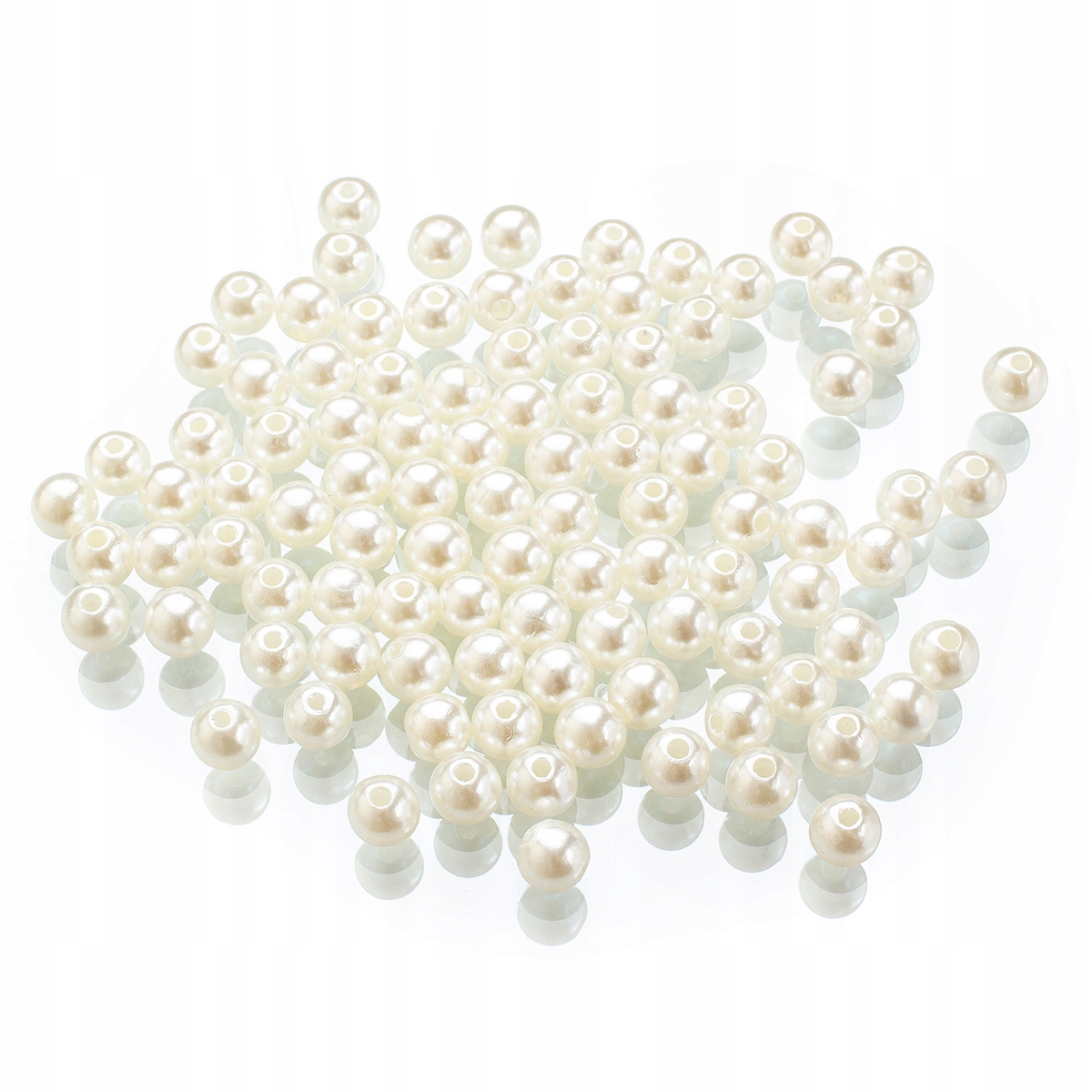 Koraliki Akryl Perły Kość Słoniowa 8mm 25g/90szt