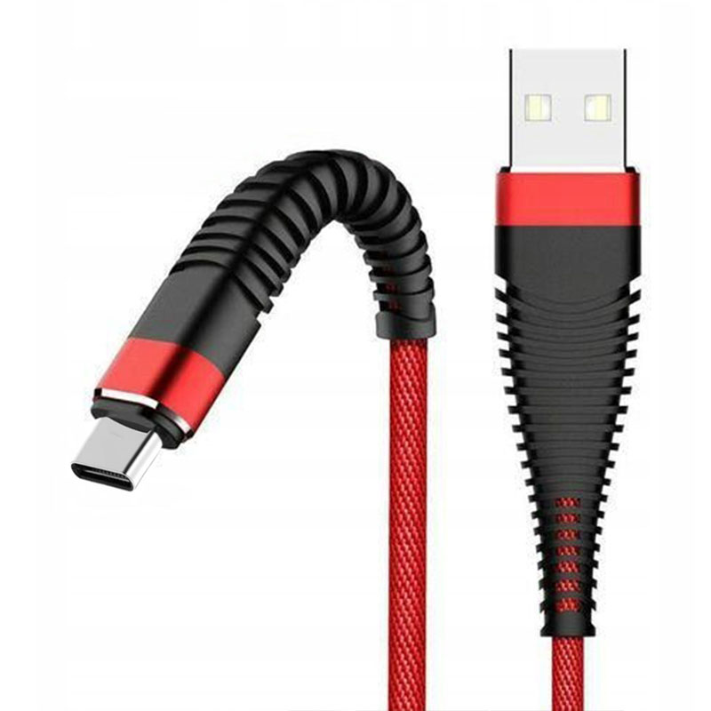 

Kabel Usb Typ C Szybkie Ładowanie nylon 2m czerwon