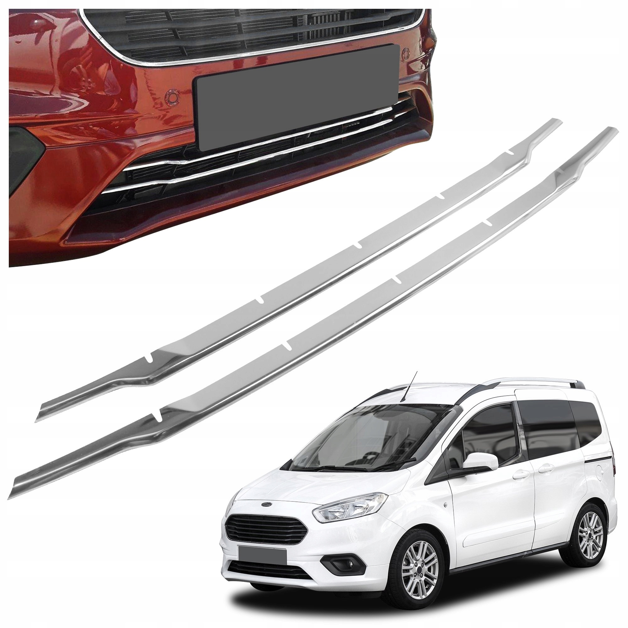 Lišty atrapy predného nárazníka pre Ford Tourneo Courier I 2018-2023