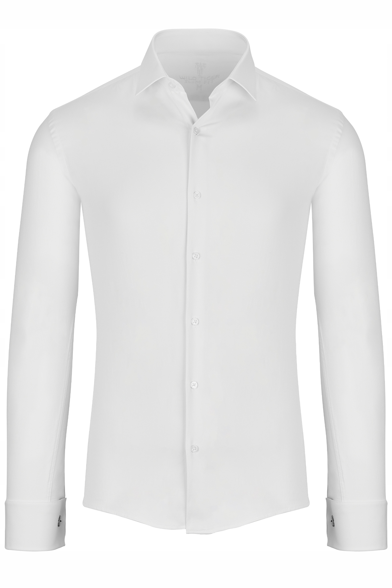 Pánská Košile Bílá Hladká Elegantní Sponky Slim Fit Bavlna Svatební Hostina: XXL/46