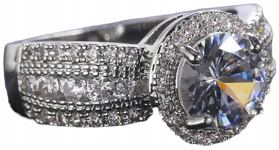 Stříbrný Prstýnek s briliantem Módní Stylový Elegantní Luxusní