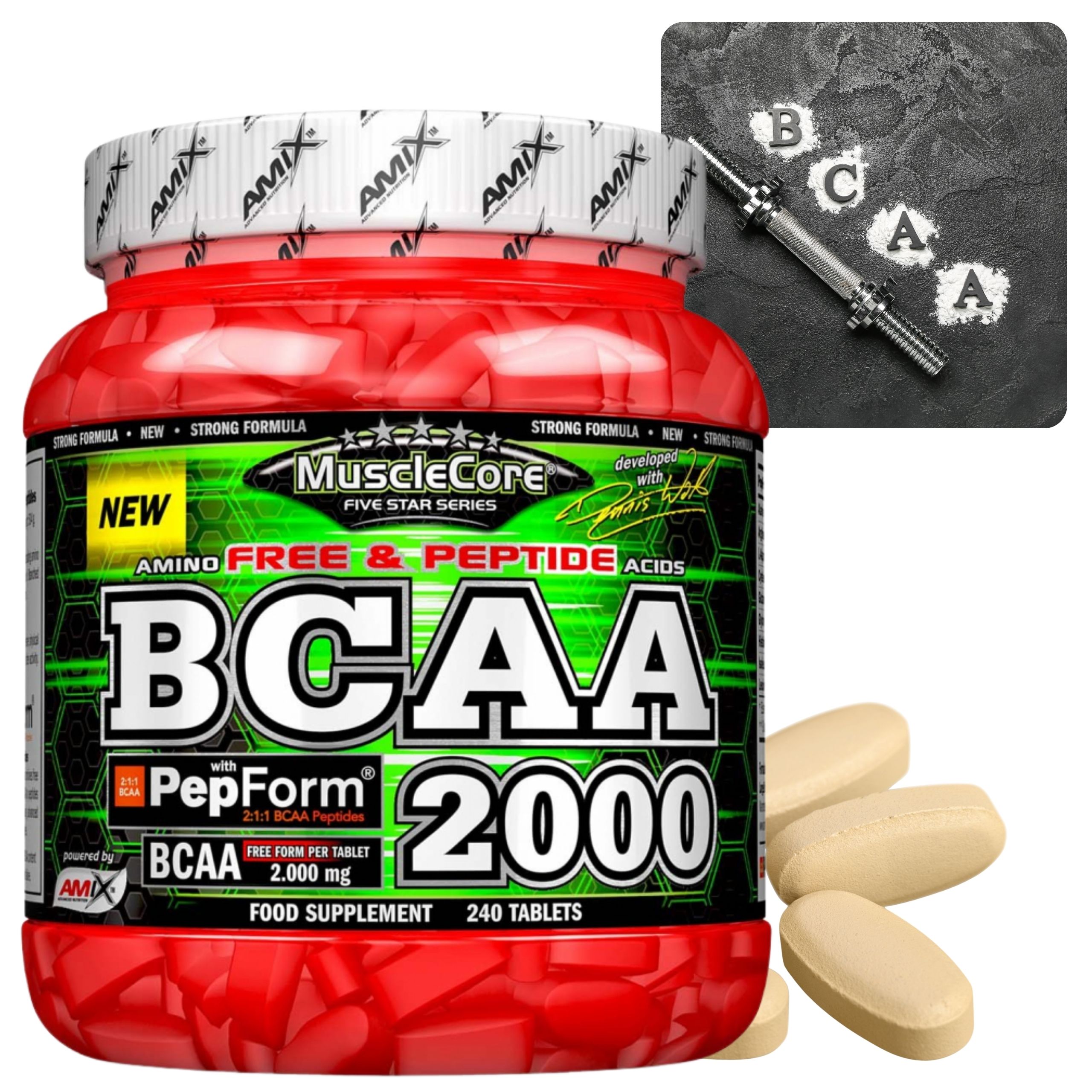 Amix Musclecore Bcaa 2000 240 tablet Aminokyseliny