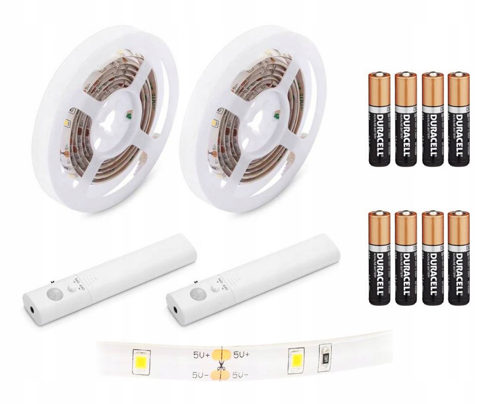 

Zestaw 2xTaśma Led 1m z Czujnikiem Ruchu Baterie