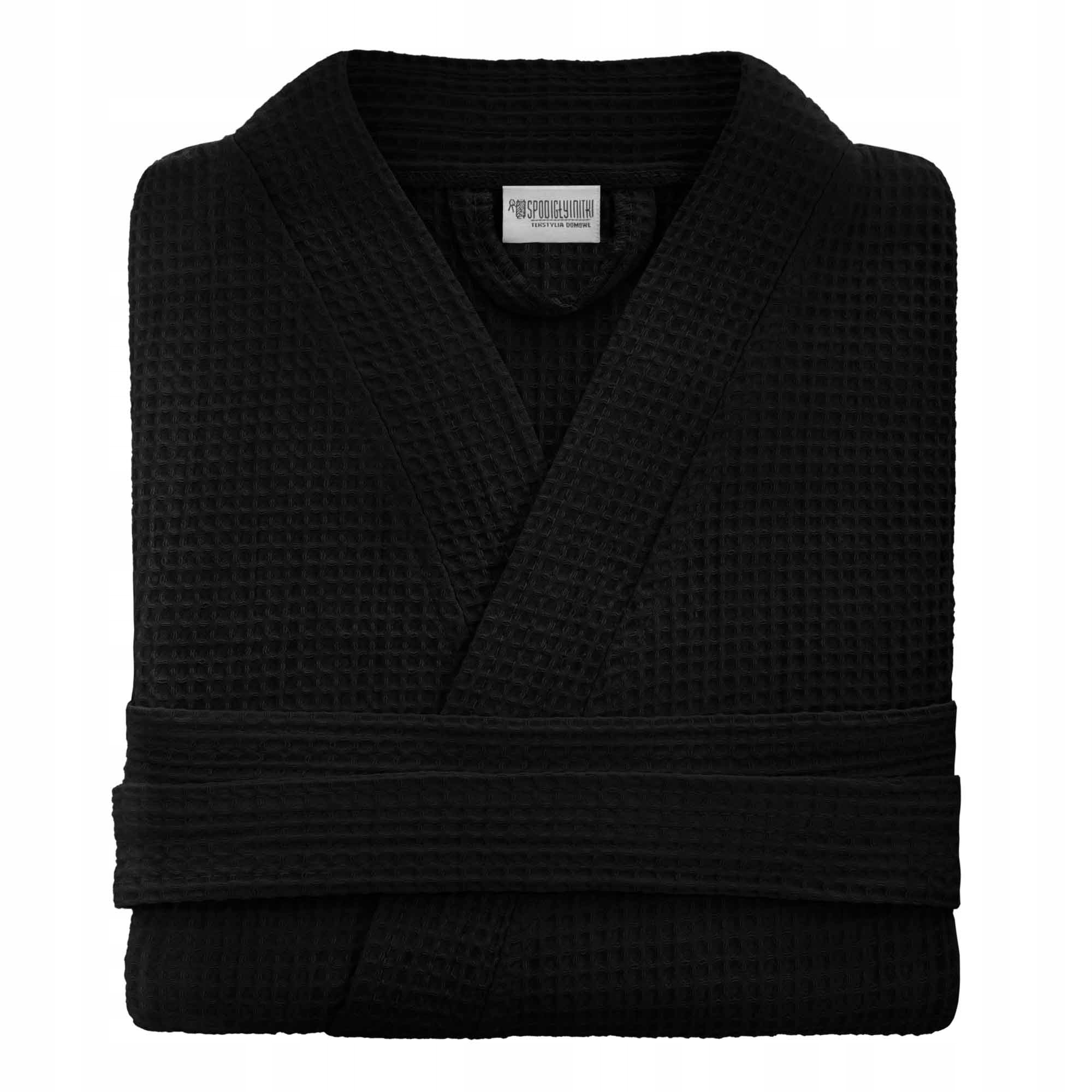 

Damski Szlafrok Bawełn Kimono Wafel Gofer Cza L/XL