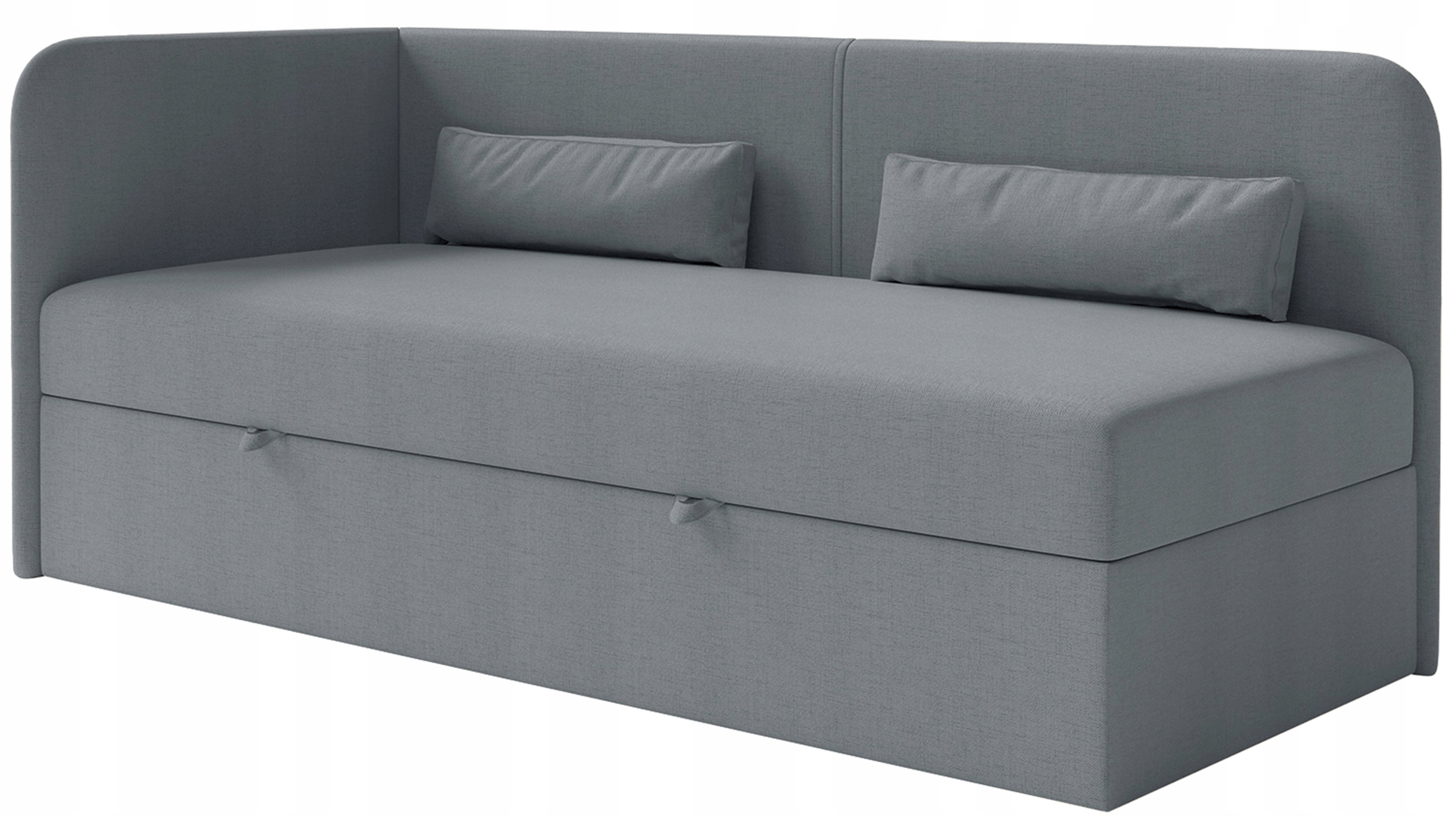 Postel pro mláděž 90x200 cm Calmmo kontejner tmavě šedá šenilová levá