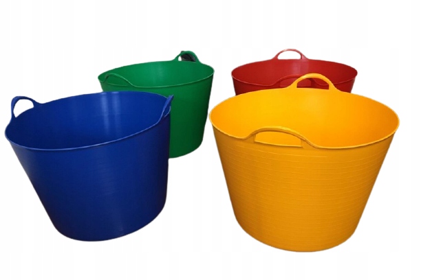 Pojemnik kosz OGRODOWY elastyczny na pranie DONICA ŻÓŁTA 42l Materiał plastikowe