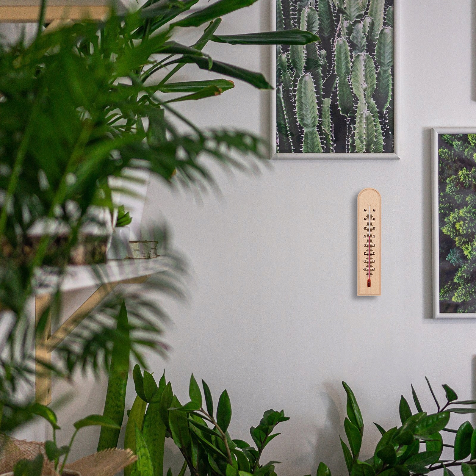 TERMOMETR DREWNIANY WEWNĄTRZ ZEWNĄTRZ od -30 do+50 Kolor inny