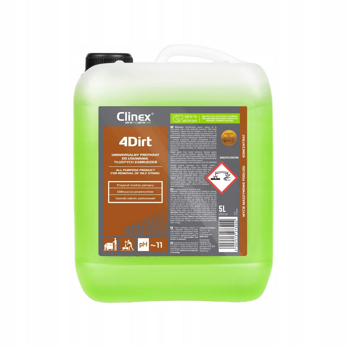 Levně Přípravek na mastné povrchy Clinex 4Dirt 5L