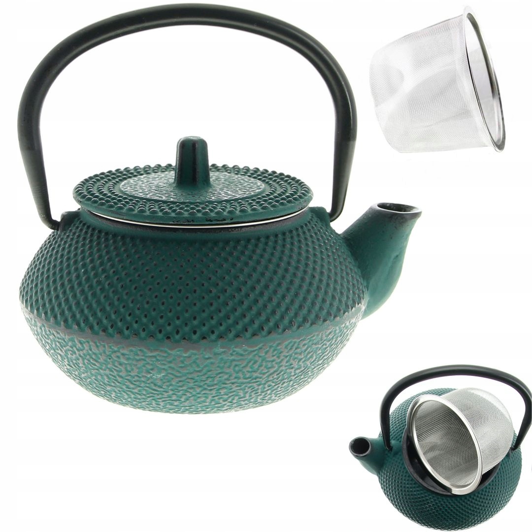 konvice 0.8 L Litinový Zázvor Zelený Na Čajové Byliny Sítko Na Spařování