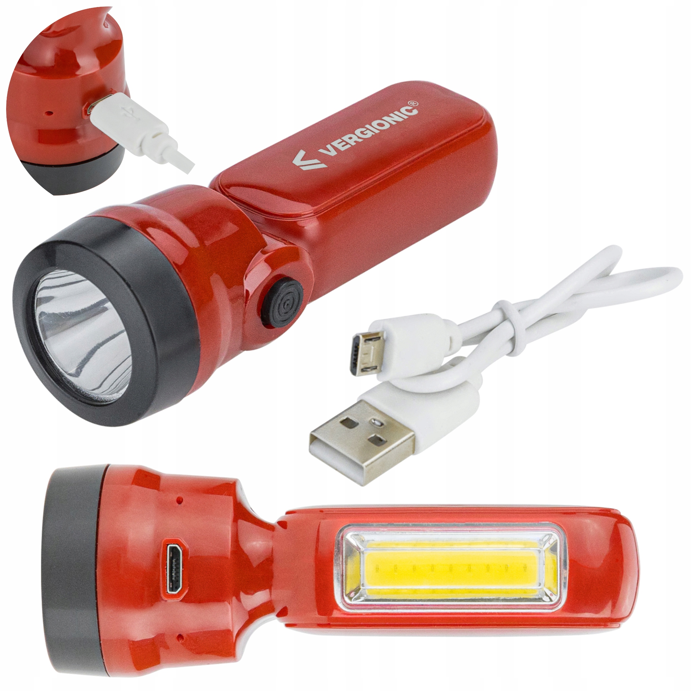 

Latarka Led Podręczna Ładowana Usb Kabel 2w1
