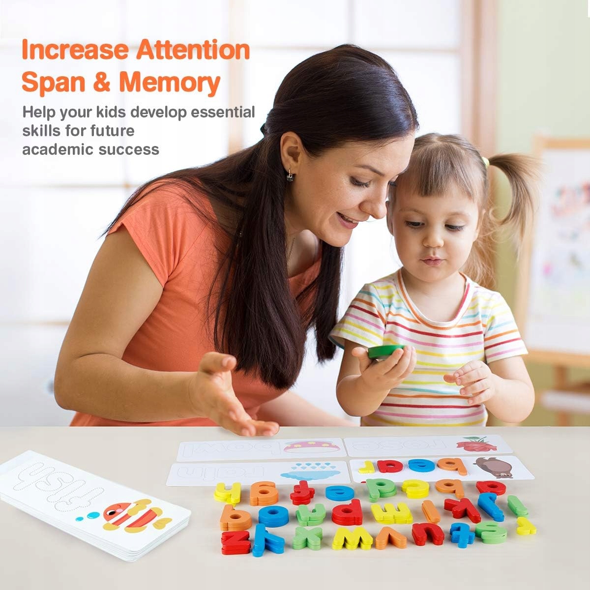 ZABAWKA EDUKACYJNA ALFABET ANGIELSKIE SŁÓWKA DREWNIANE LITERY NAUKA Marka inna