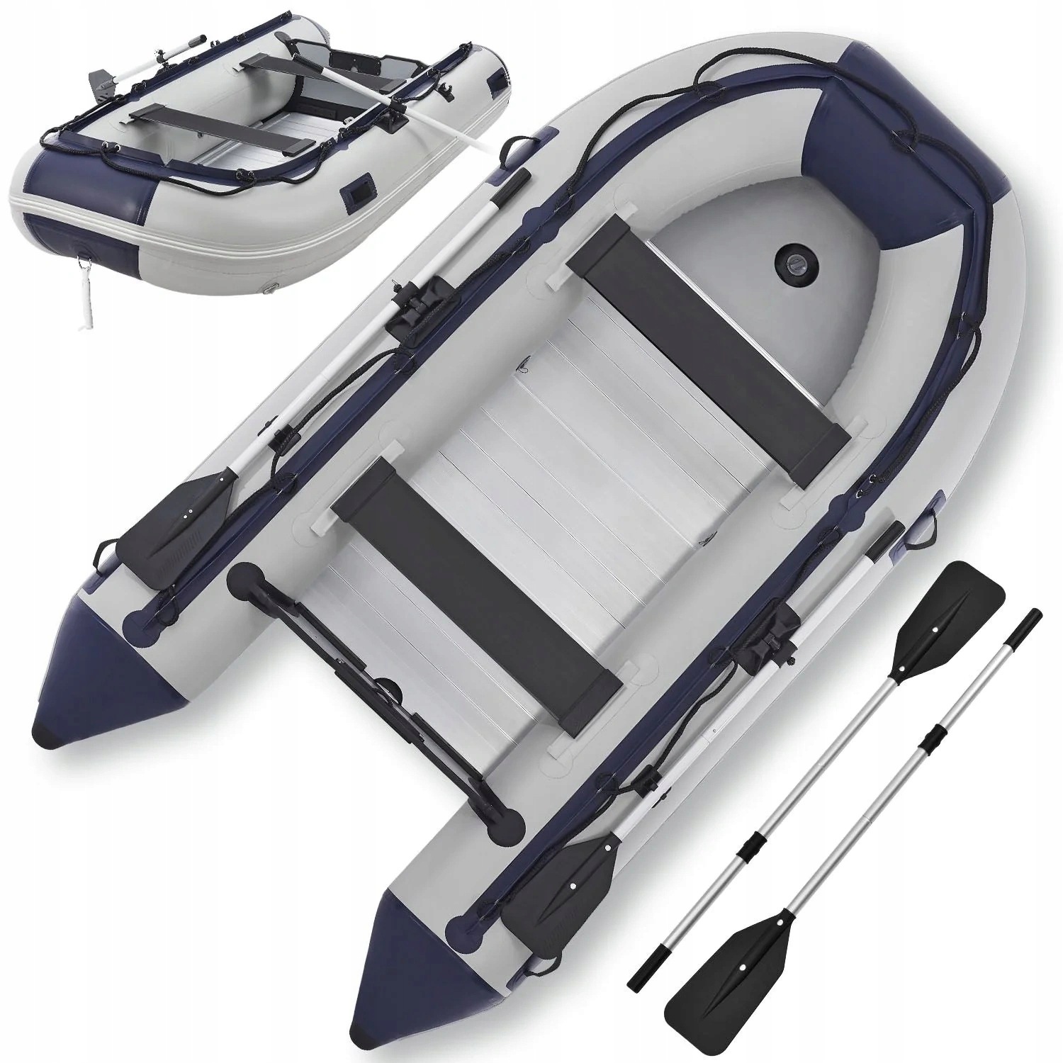Ponton Dmuchany 320CM 4 Osoby Wiosła Pompka Torba Zestaw Wędkarski