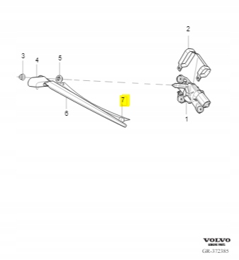 Pióro tylnej wycieraczki Volvo 30649727 C30 Strona zabudowy tył