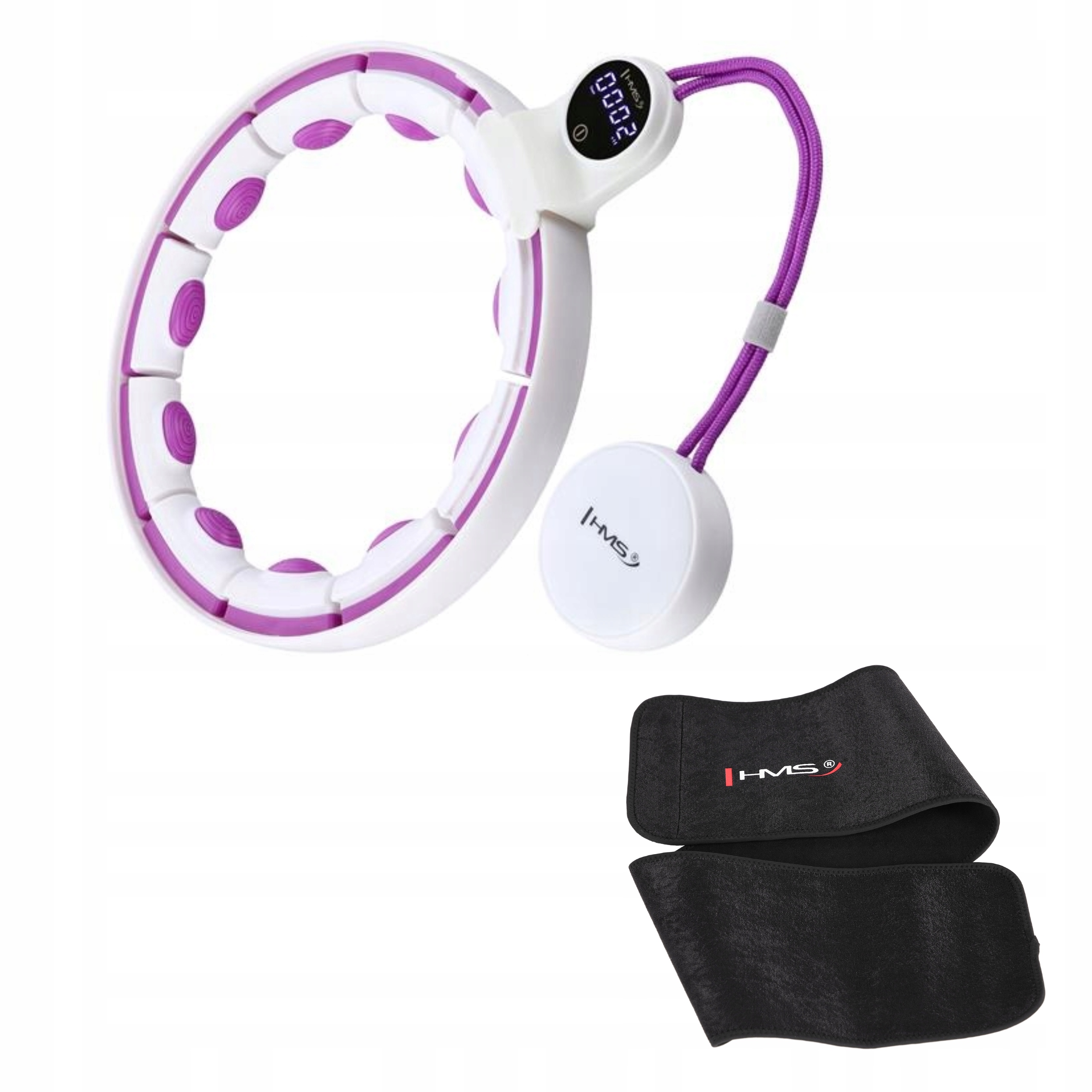Zestaw Fitness Hula Hop Magnetyczne Hms Z Licznikiem I Pasem Neoprenowym