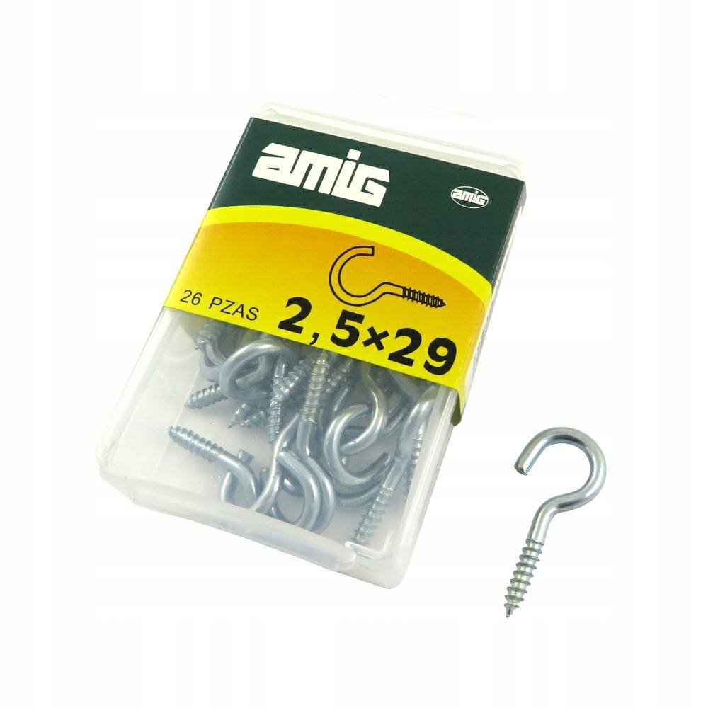

Hak Haczyk Półpełny Wkręcany Cynkowany 2,5x29mm 26