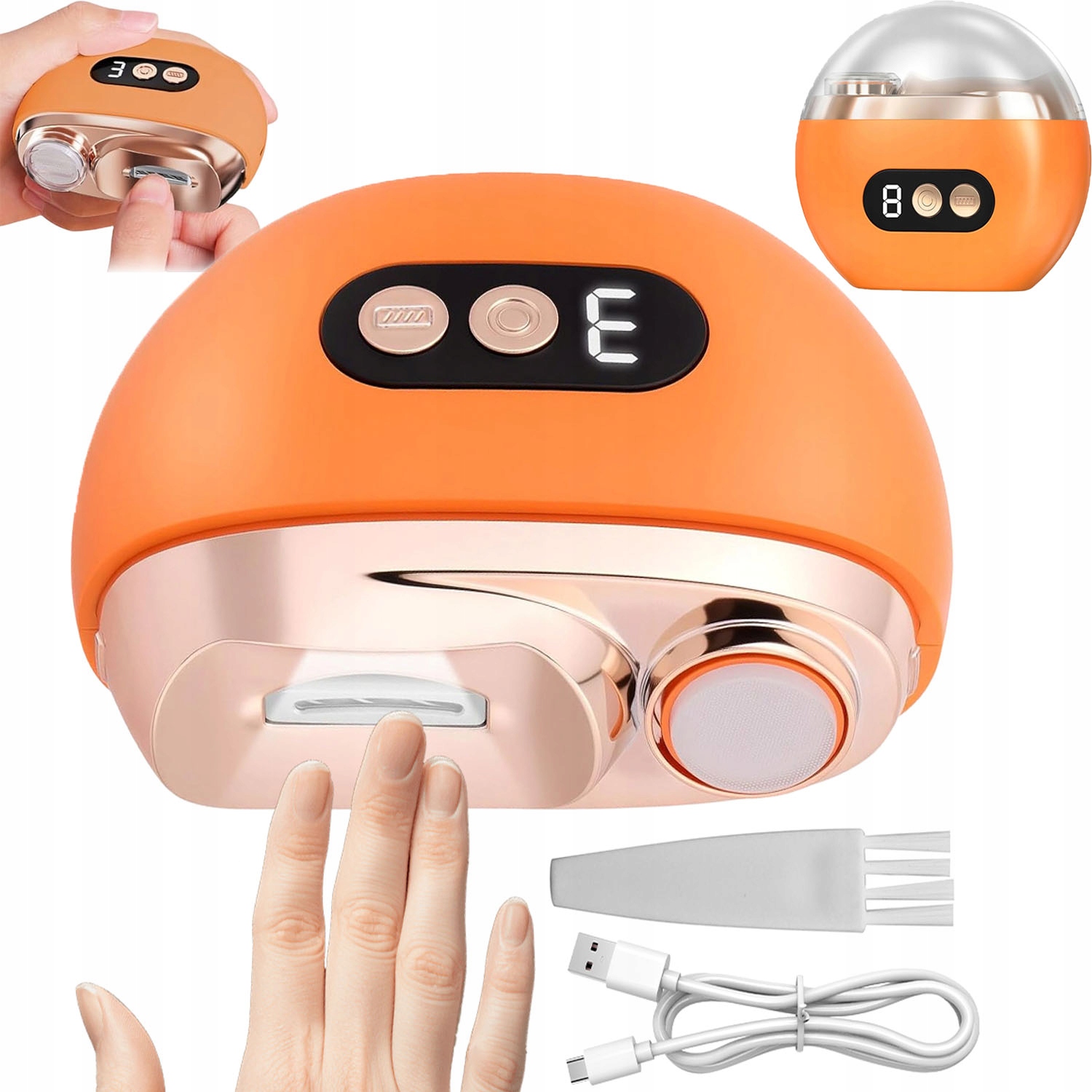 Elektrický Automatický Nůž Na Nehty Usb 500 mAh S Led Světlem