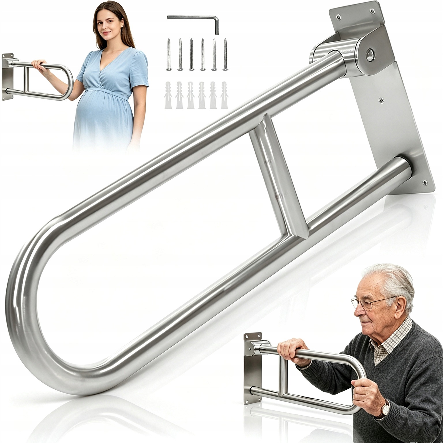 Uchwyt Toaletowy Naścienny Ergonomiczny Chwyt Do Łazienki