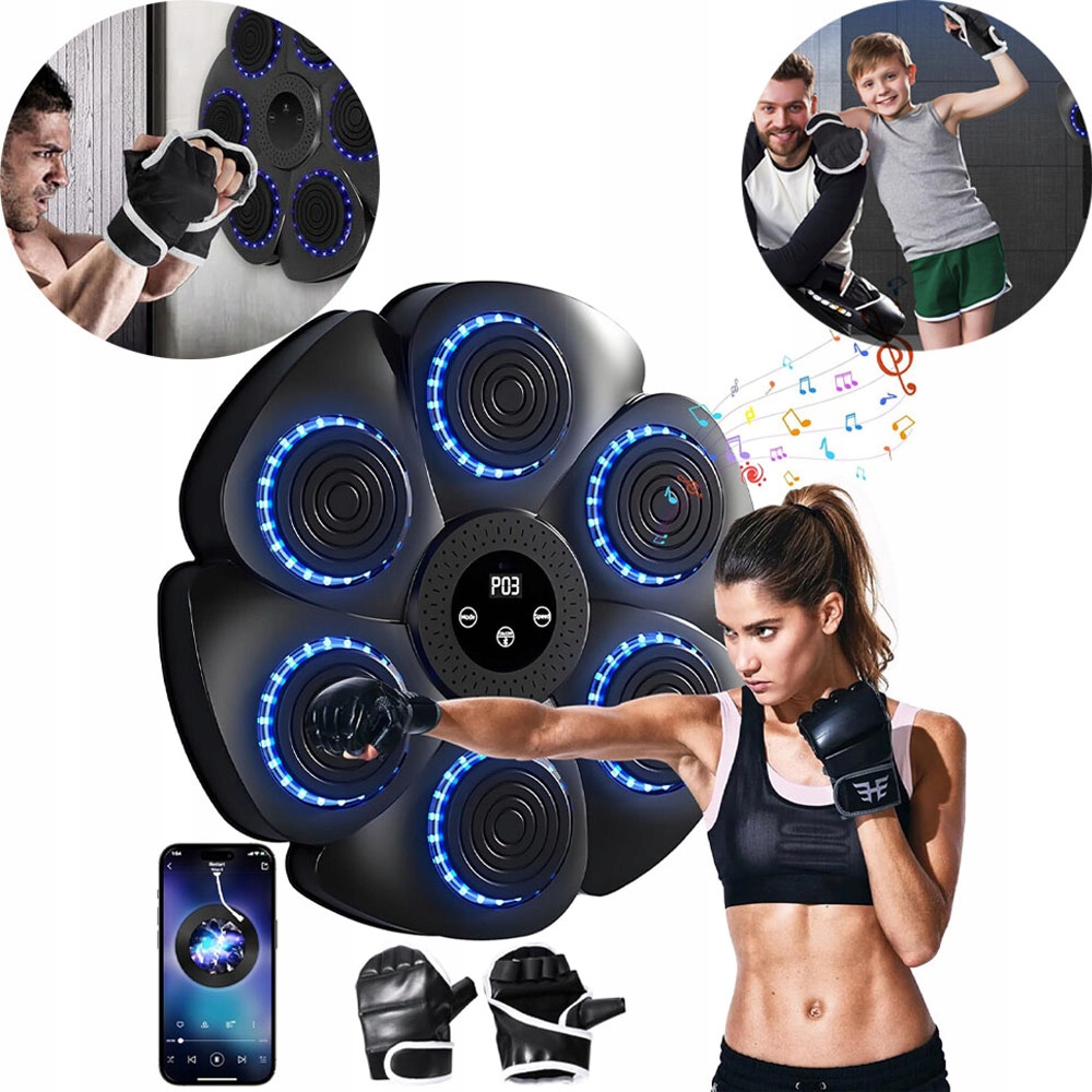 Elektroniczna Tarcza Do Boksu Z Muzyką Bluetooth, 9 Programów Treningowych