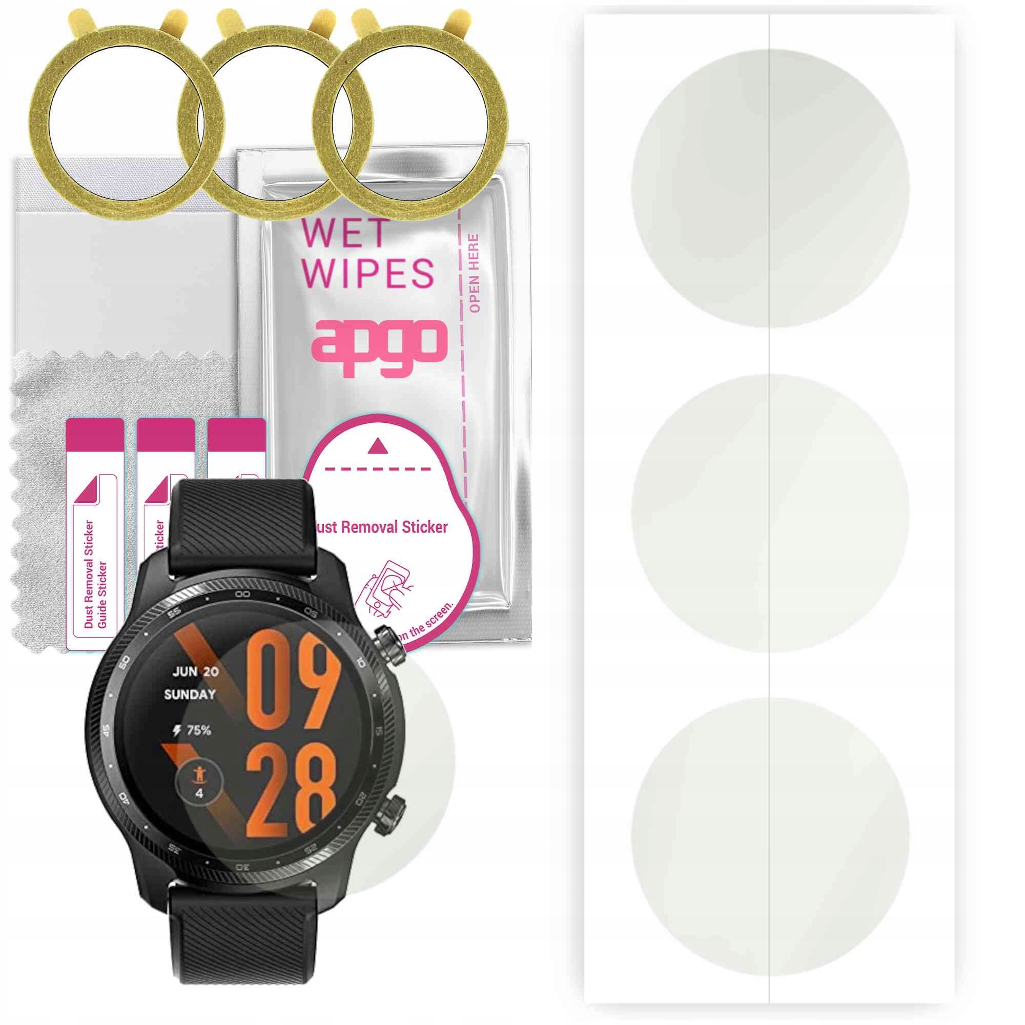 3x Folia hydrożelowa MATOWA apgo do Mobvoi TicWatch Pro 3 Ultra, ochronna