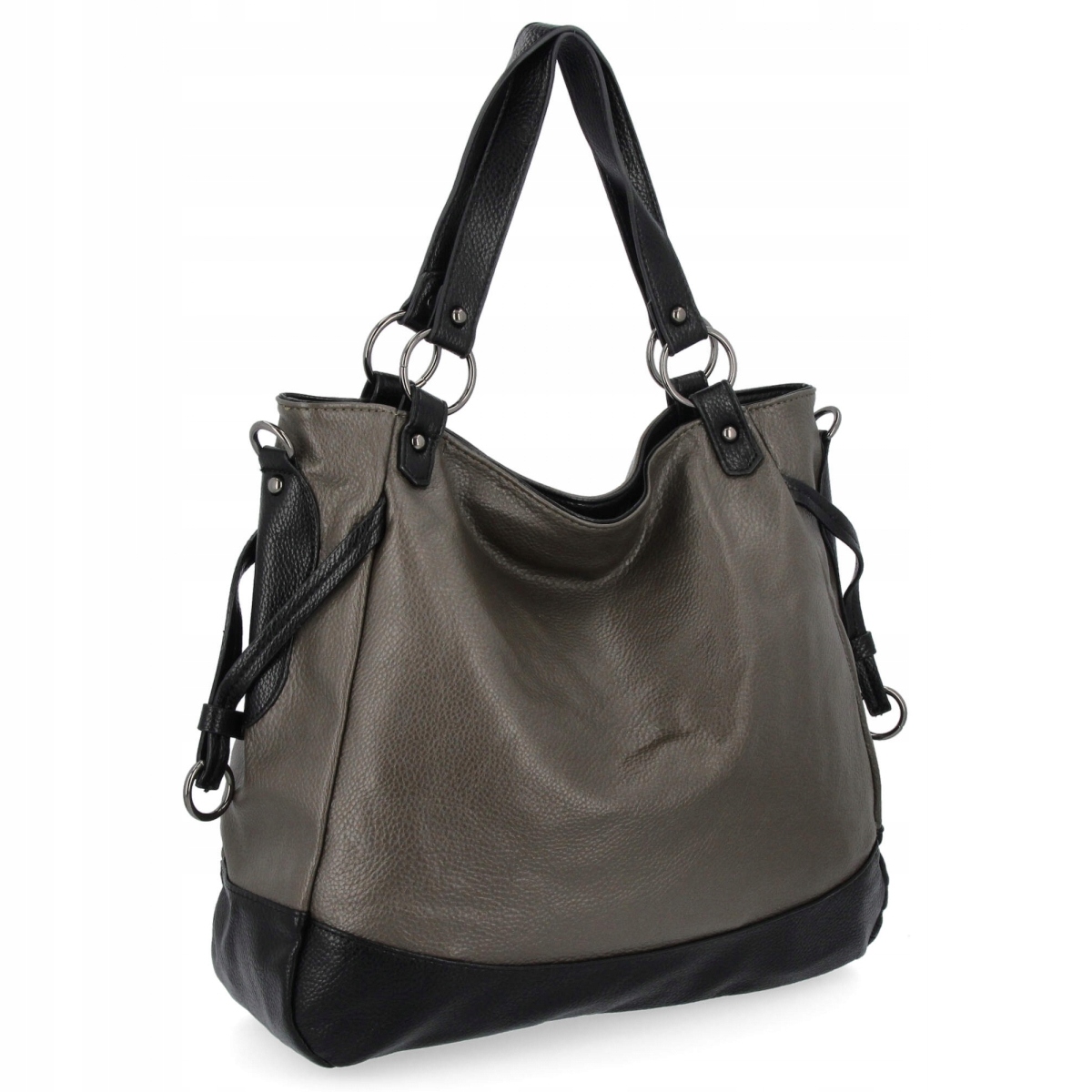 Univerzální dámská kabelka XL od firmy Hernan HB982 Šedá/Černá